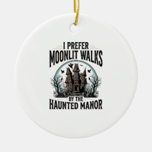 Haunted House Walks Funny Vintage Halloween Tee Ceramic Tree Decoration