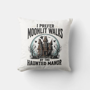 Haunted House Walks Funny Vintage Halloween Tee Cushion