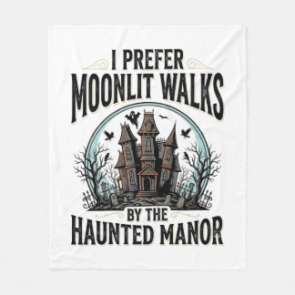 Haunted House Walks Funny Vintage Halloween Tee Fleece Blanket