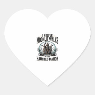 Haunted House Walks Funny Vintage Halloween Tee Heart Sticker