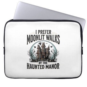 Haunted House Walks Funny Vintage Halloween Tee Laptop Sleeve