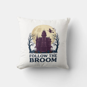 Haunted House Witch Shirt Vintage Halloween Engrav Cushion