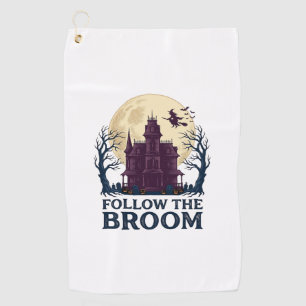 Haunted House Witch Shirt Vintage Halloween Engrav Golf Towel
