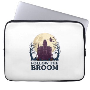 Haunted House Witch Shirt Vintage Halloween Engrav Laptop Sleeve