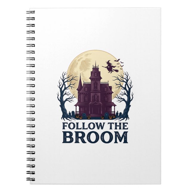 Haunted House Witch Shirt Vintage Halloween Engrav Notebook (Front)