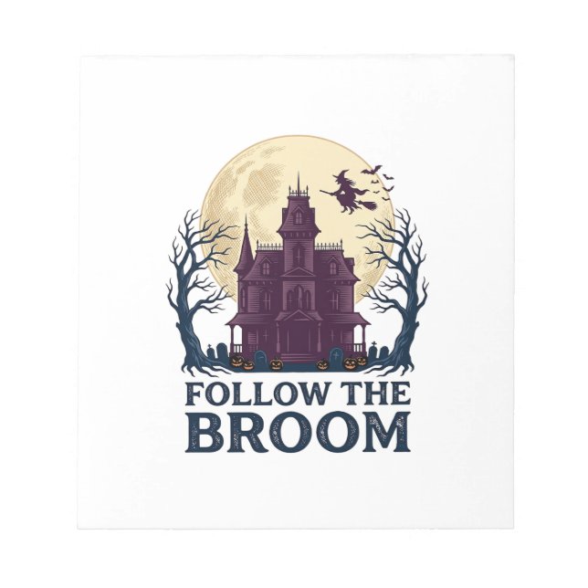 Haunted House Witch Shirt Vintage Halloween Engrav Notepad (Front)