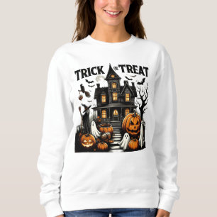 Haunted house with pumpkins & ghosts! sweatshirt