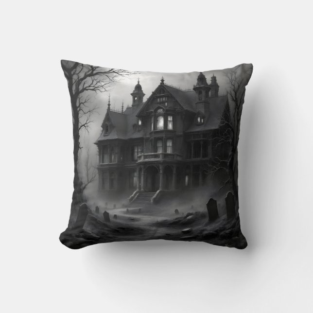 Haunted House & Wolf Magic Pillow (Front)