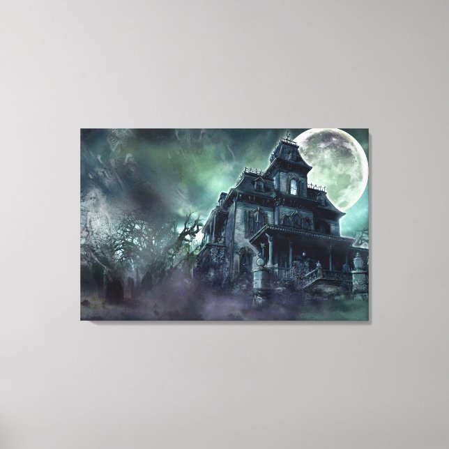 Haunted House Wrapped Canvas – Gothic Horror (Front)