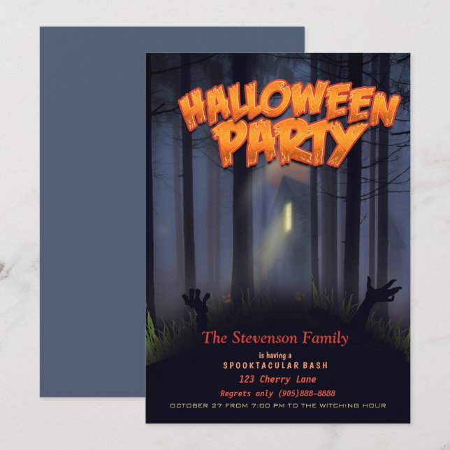 Haunted house zombie dance Halloween party  Invitation (Front/Back)