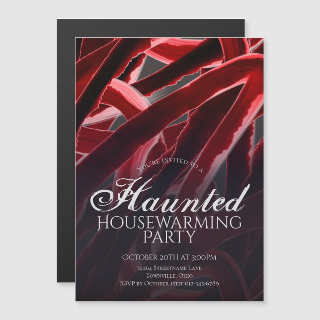 Haunted Housewarming Halloween Party Magnetic Invitation (Front/Back)