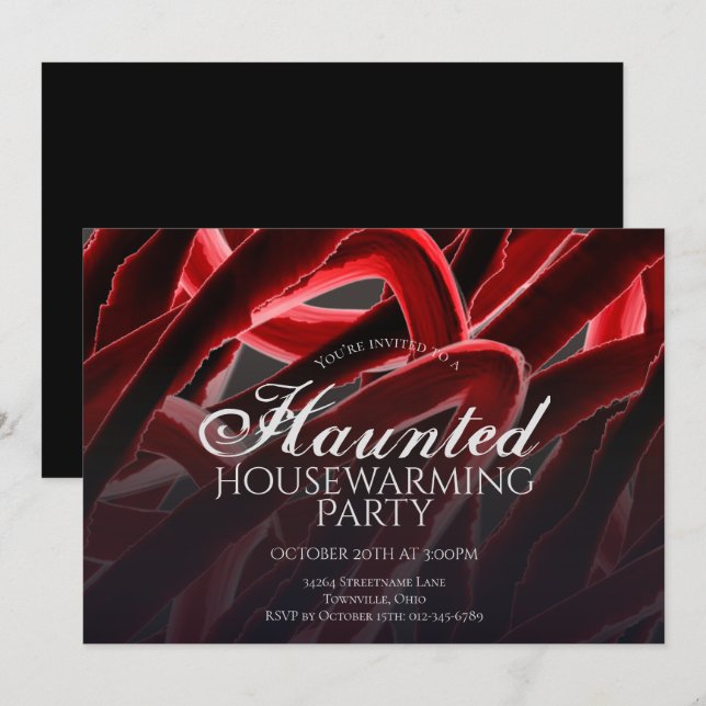 Haunted Housewarming Spooky Halloween Party Invita Invitation (Front/Back)