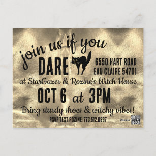 Haunted Housewarming Witchy Halloween Party Postcard