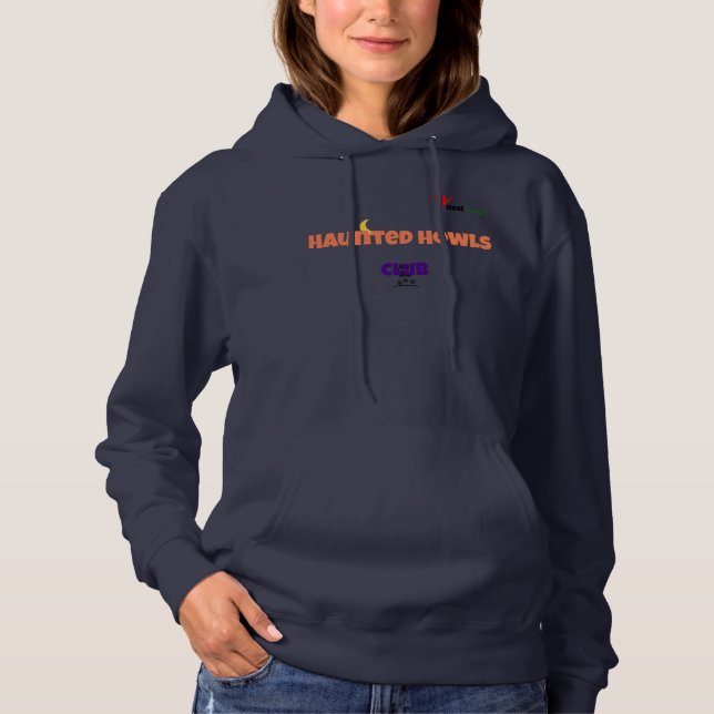 Haunted Howls Club – Funny Halloween Dog & Cat Hoodie (Front)