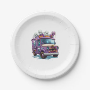 Haunted Ice Cream Truck Paper Plate