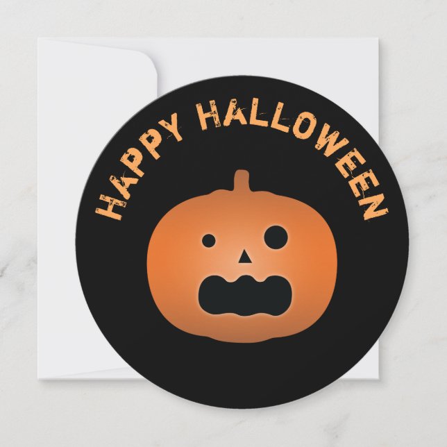 Haunted Jack O Lantern Pumpkin Halloween Party Invitation (Front)
