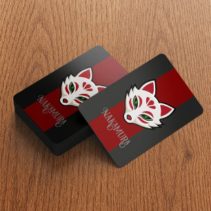 Haunted Japanese Fox Spirit Mask- Personalized Playing Cards