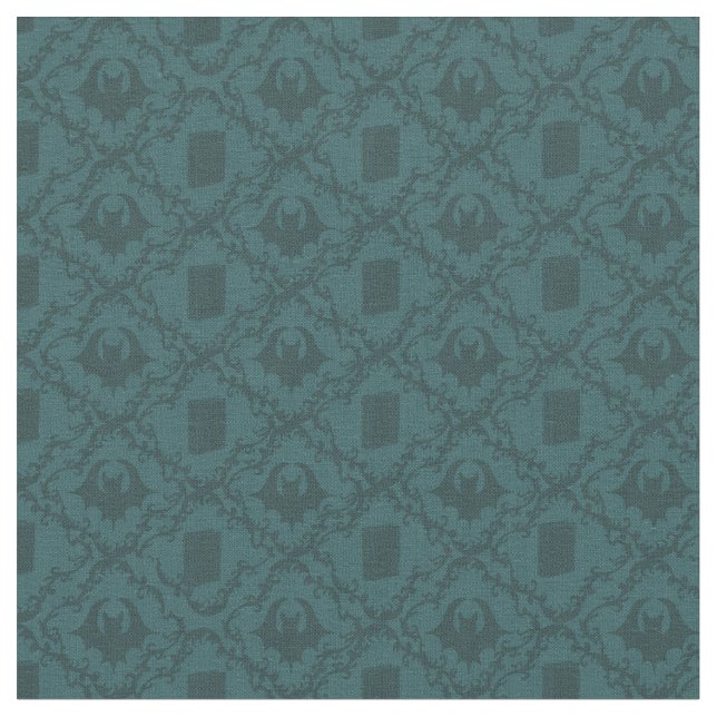 Haunted Library Books and Bats Patterned Fabric (Close Up)