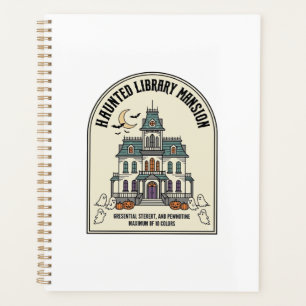 Haunted Library Salem Ghost Vintage Halloween_1 Planner