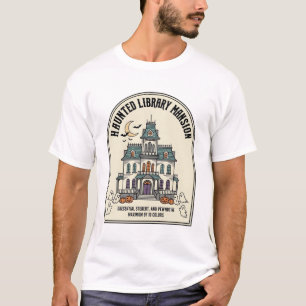 Haunted Library Salem Ghost Vintage Halloween_1 T-Shirt
