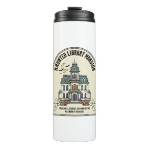 Haunted Library Salem Ghost Vintage Halloween_1 Thermal Tumbler