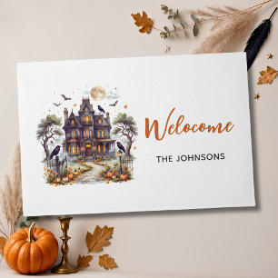 Haunted Manor Halloween Doormat