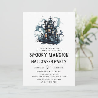 Haunted Mansion Bash: Elegant Halloween Invitation