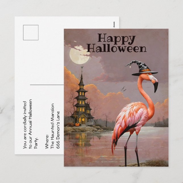 Haunted Mansion Halloween Costume Party Holiday Postcard (Front/Back)