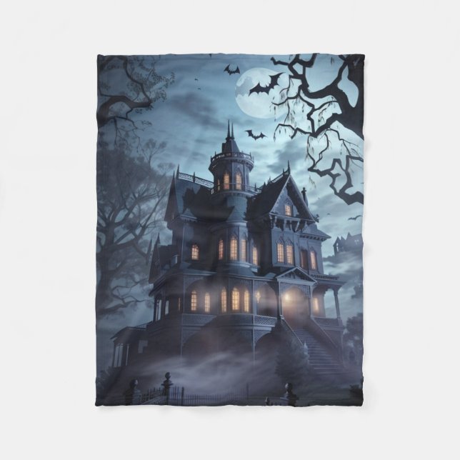  "Haunted Mansion Halloween Fleece Blanket - (Front)