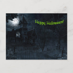 Haunted Mansion Halloween Postcard