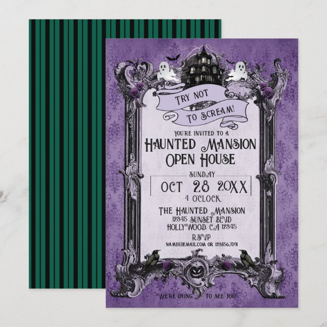 Haunted Mansion Open House Invitation (Front/Back)