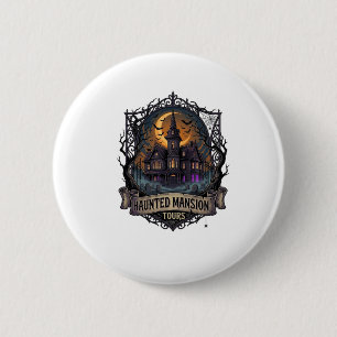 Haunted Mansion Tours Halloween Gothic House Cresc 6 Cm Round Badge
