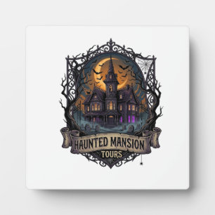 Haunted Mansion Tours Halloween Gothic House Cresc Plaque
