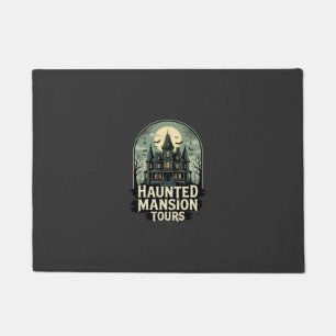 Haunted Mansion Tours Vintage Halloween Vector Doormat