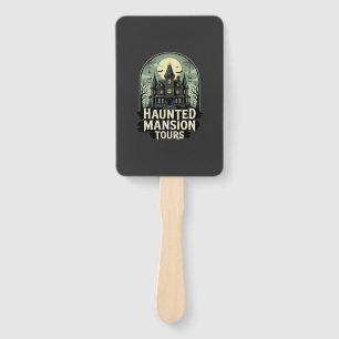Haunted Mansion Tours Vintage Halloween Vector Hand Fan