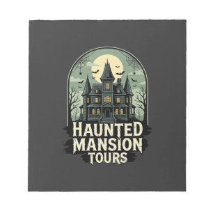 Haunted Mansion Tours Vintage Halloween Vector Notepad