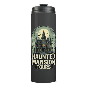Haunted Mansion Tours Vintage Halloween Vector Thermal Tumbler