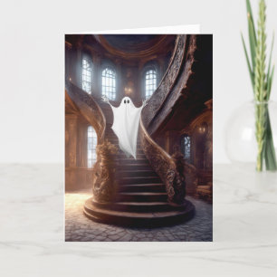 Haunted Mansion With Staircase Holiday Card