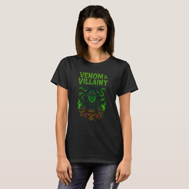 Haunted Medusa Halloween -Venom & Villainy T-Shirt (Front Full)