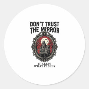 Haunted Mirror Shirt Vintage Engraving Gothic Hous Classic Round Sticker