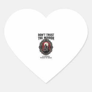 Haunted Mirror Shirt Vintage Engraving Gothic Hous Heart Sticker