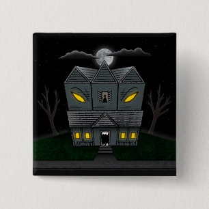 Haunted Monster House 15 Cm Square Badge
