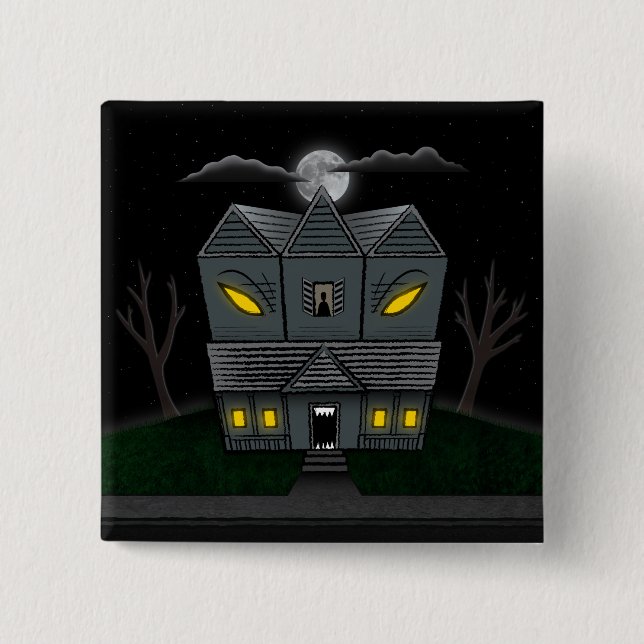 Haunted Monster House 15 Cm Square Badge (Front)