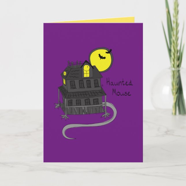 Haunted Mouse - Funny Halloween Greeting Card (Front)