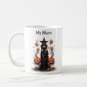 Haunted Name Magic: Halloween Witch Customized Cup