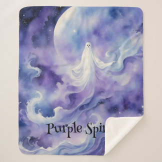 Haunted Night - Ghostly Spirit in the Stars Sherpa Blanket