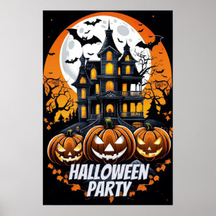 Haunted Night, Halloween Party Poster
