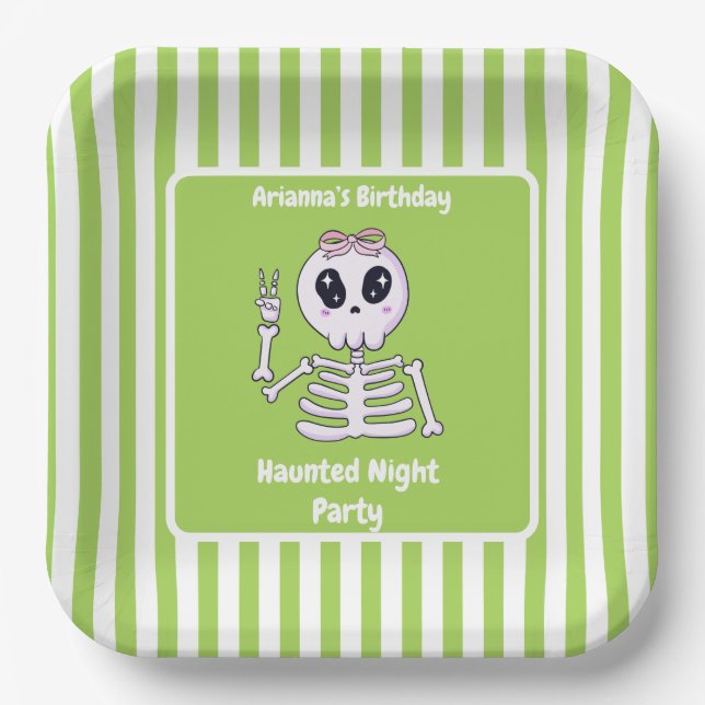 Haunted Night Party Birthday  – Halloween night Paper Plate (Front)