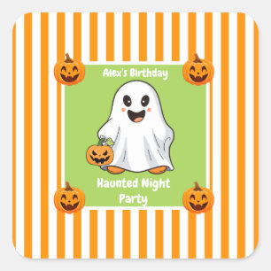 Haunted Night Party Birthday – Halloween night Square Sticker