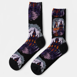 Haunted Owl and Spooky House – Gothic Halloween Ni Socks